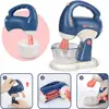 Kitchen Pretend Play Toys For Kids Electric Vacuum Cleaner Microwave Cooker Juicer Washing Machine Household Appliance Girls Toy 4