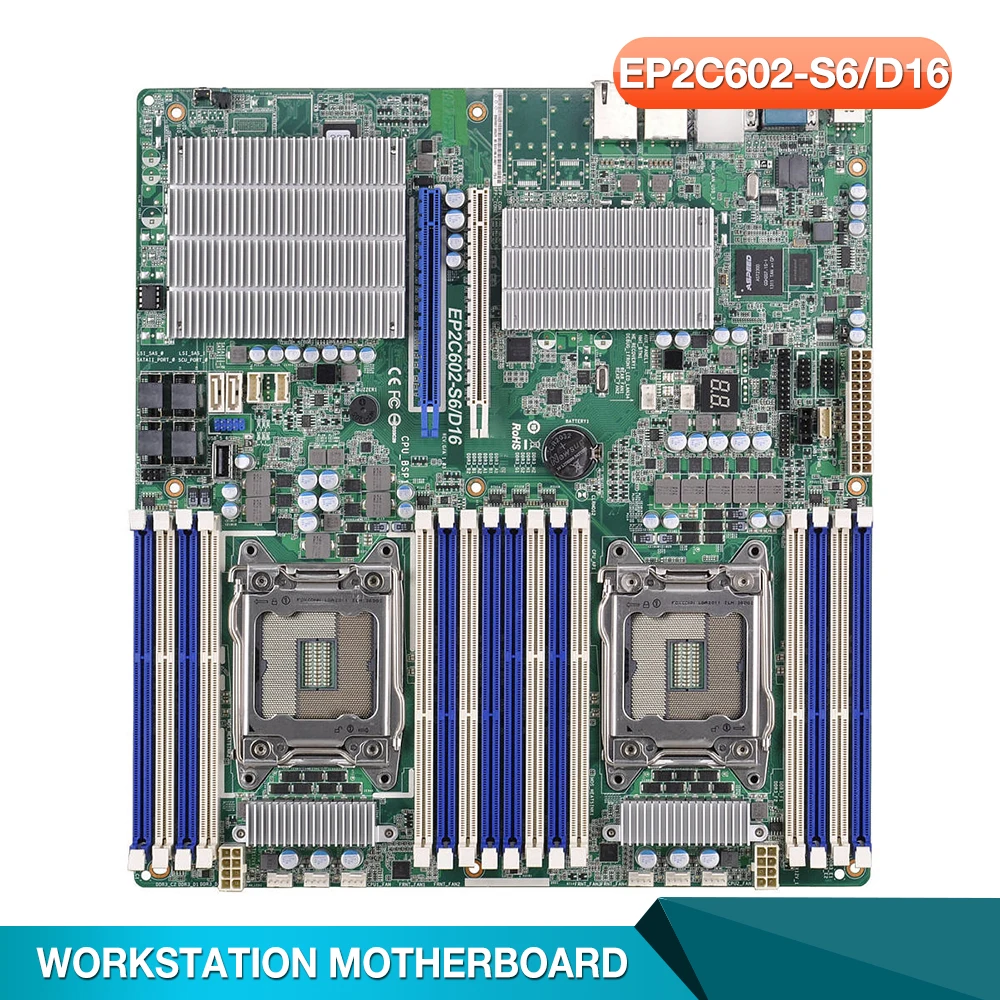 EP2C602-S6/D16 Für ASRock Rack Dual CPU Workstation Motherboard LGA2011 ECC  E5-1600 */2600 V2 - AliExpress