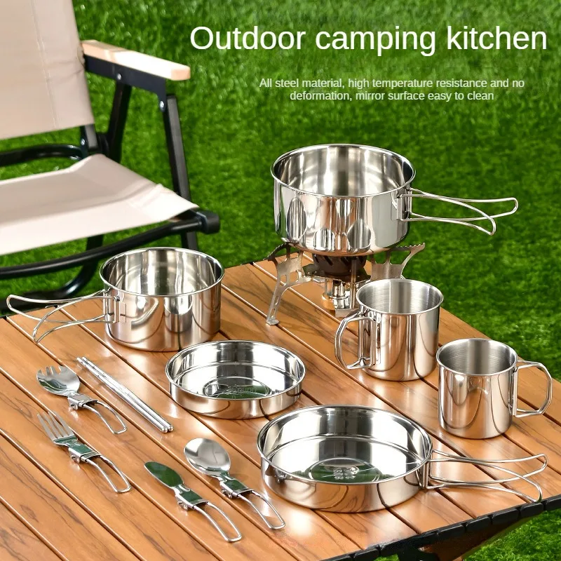 Set Pans Camping Kitchen, Camping Pan Set Stainless