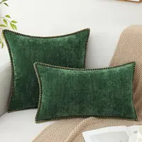 HAPIHAPPY nouvelles housses de coussin en Chenille 18x18 ensemble de 2 housses de coussin de canapé douces housses de coussin décoratives en velours de luxe lit ﻿ 5