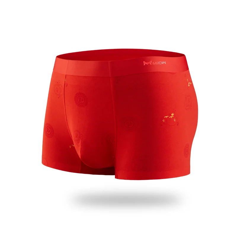 Miiow men's underwear modal seamless pants antibacterial good luck shorts