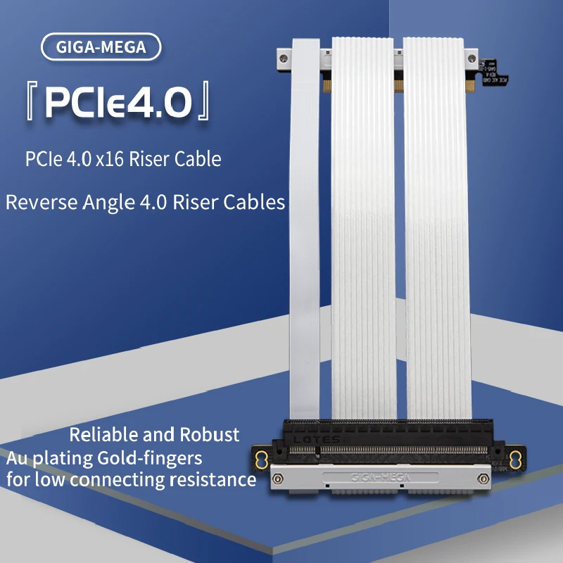 Pci4 Riser Cable Multiple Gpu PCIe-4-0-x16-Riser-Cable-Double-Reverse-Graphics-Card-Extension-Cord ...
