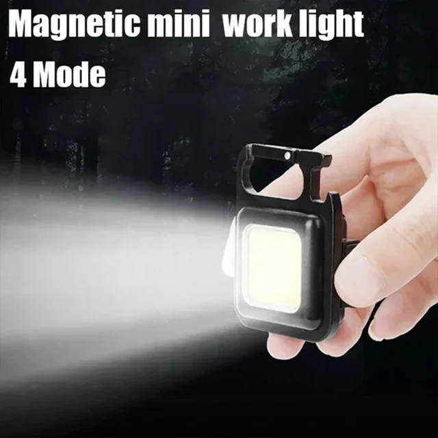 Porte-clés lumière Mini lampe de poche de Camping multifonctionnelle USB Rechargeable LED Portable lumineux COB pince de poche lanterne travail en plein air 3