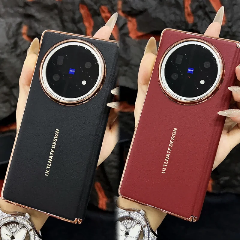 Luxury PU Leather Skin Plating Protective Back Cover Case