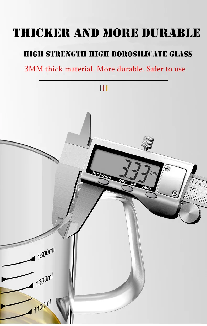 Description Picture 6 of itemTransparent Glass Oil Filter Pot with Scale Kitchen Oil Separator Storage Tank Fine Mesh Strainer Grease Container Home Gadgets