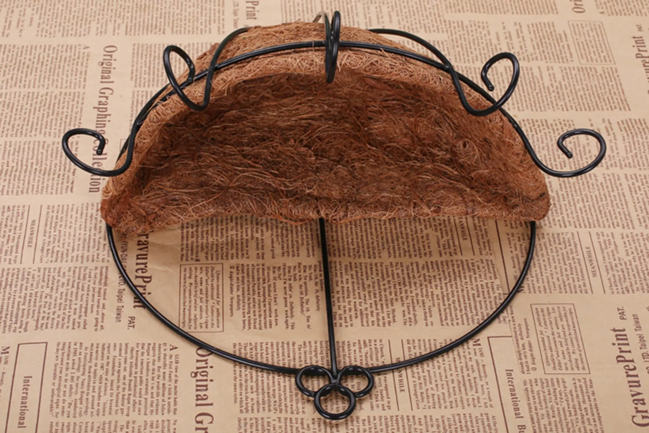 Metall Wandbehang Plante Korb mit Coco Liner runden Draht Pflanzen halter hängen Korb Pflanzen Blumengarten Topf für Wohnkultur – Detail 10