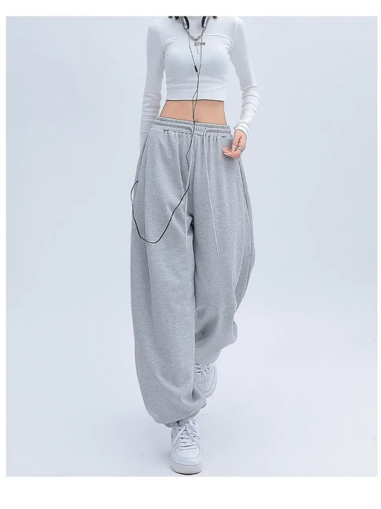 

Deeptown Basic Joggers Gray Track Pants Women Korean Style Harajuku Oversized Solid Jogger Sweatpants Hippie Streetwear Trousers