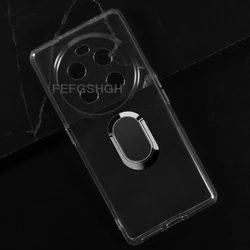 Premium 6.67” Back Ring Holder TPU Soft Silicone Phone Case, Enhanced Grip & Protection for Cubot Hafury Meet (Clear Tpu A Black)