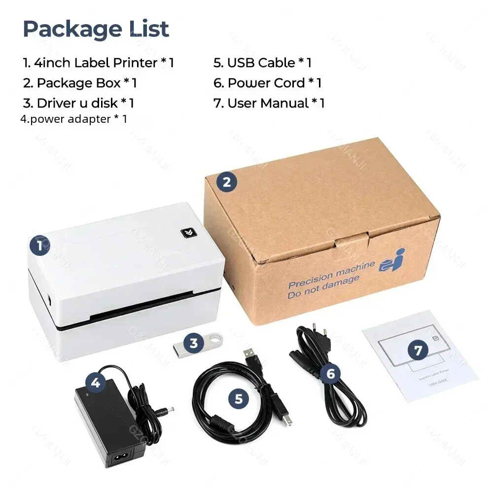 Térmica Barcode Label Printer Suporte Ebay Shipping Label Impressão Uso em Logística Expressa Usb Waybill 110 mm Label Paper 4 - Imagem 6