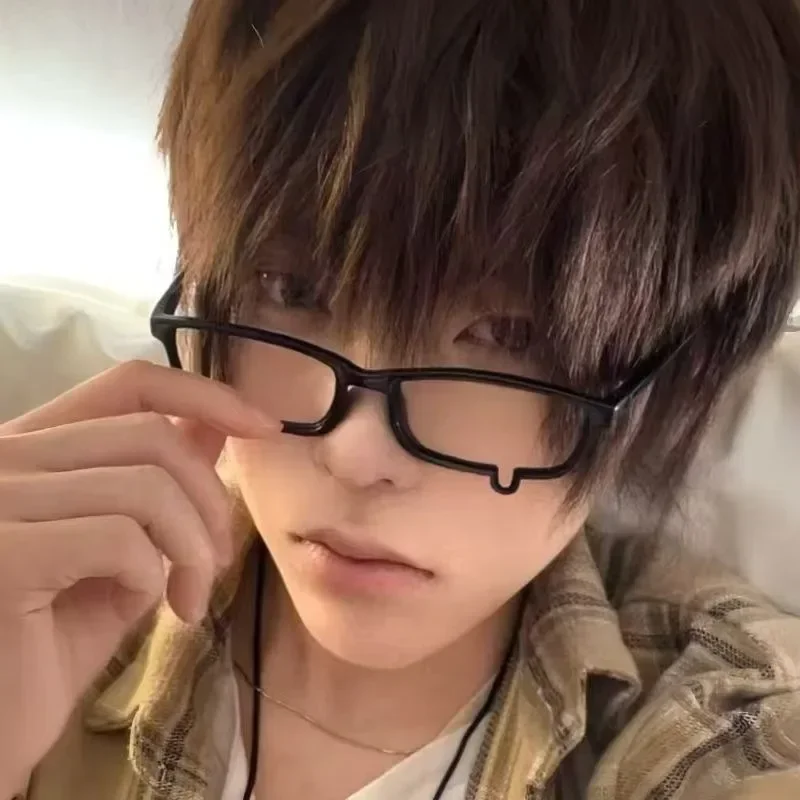 Y2K Teardrop Cosplay Glasses Frame Unisex Small Square Eyeglass No Lenses Jewelry Costume Props Subculture Eyewear Accessories