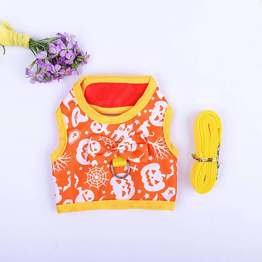 Rabbit Harness Cartoon Pattern Fastener Tape Dress-up Rabbit Leash Bunny Kitten Costume Shirt Skirt for Small Animal
