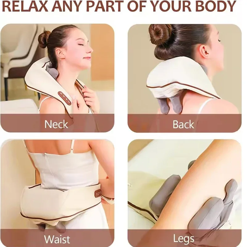 New Portable Mini Relaxer Dredge Kneading Smart Electric Wrap Heated Trapezius Muscle Neck Multifunctional Shiatsu Massage Shawl