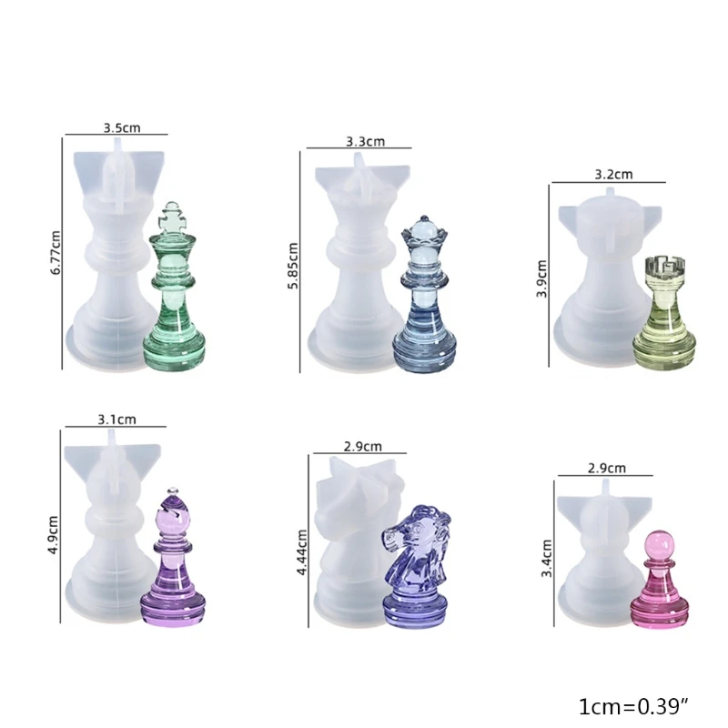 6x xadrez, resina de xadrez 3d, fundição de cola epoxy para crianças adulto  que faz jogos de tabuleiro de festa ao ar livre - AliExpress