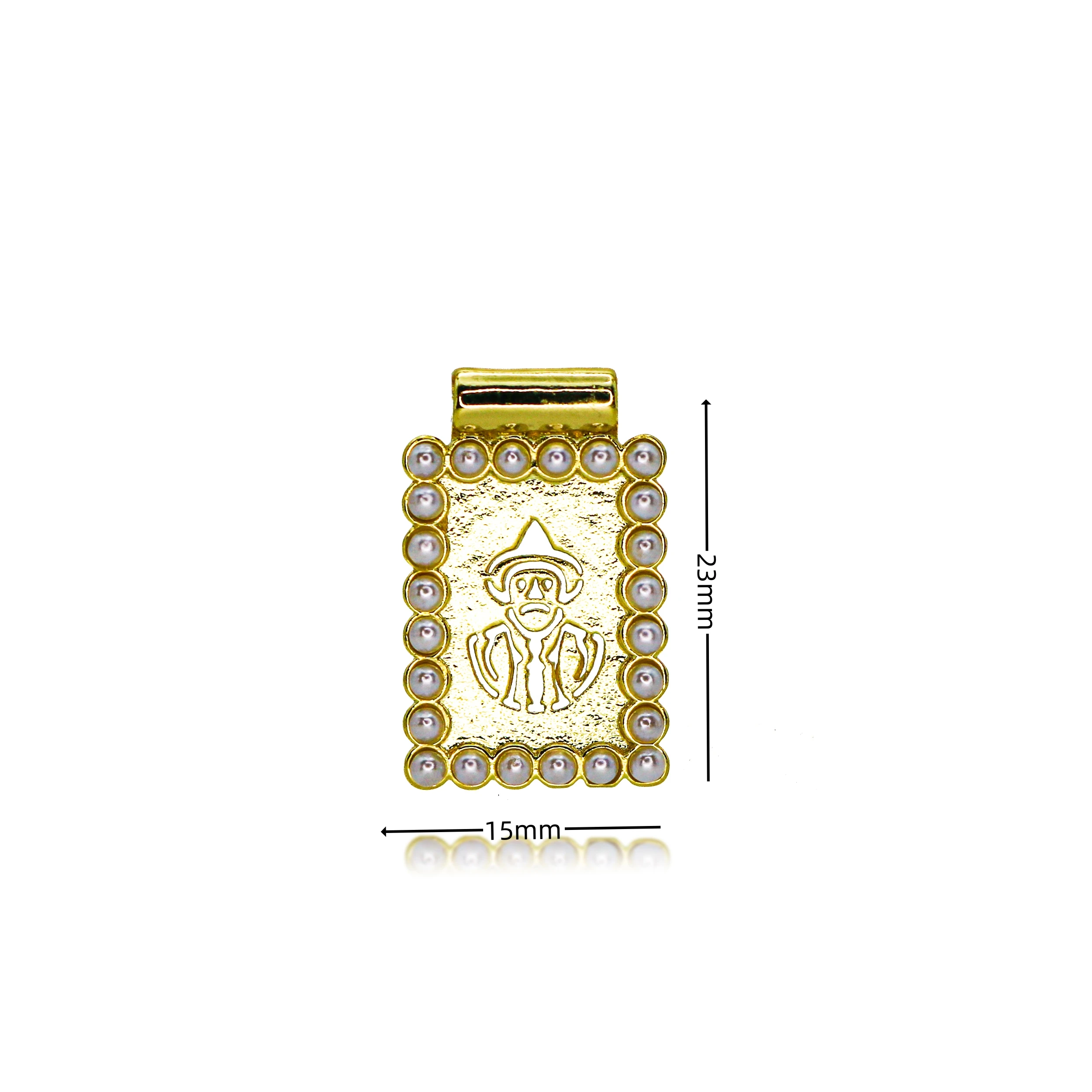 Gold Plated Pearls Jesus Malverde Charms for DIY Jewelry Making Angel of the Poor Pendant Generous Bandit Jewelry Supplies Gifts 3