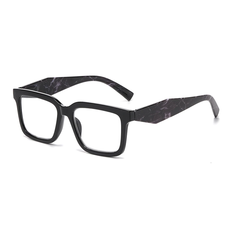 Stylish Floral Square Frame Reading Glasses with Spring Hinge and Anti-Blue Light Protection