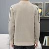 Fashion Stand Collar Spliced Embroidery Striped Sweaters Men's Clothing 2023 Winter Loose Knitted Casual Pullovers Korean Tops 6