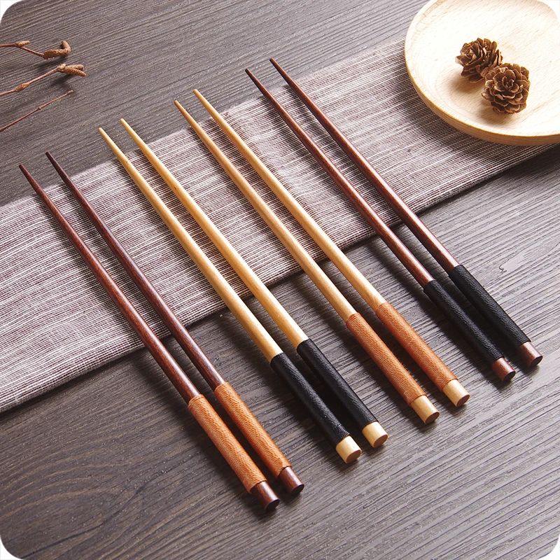 

4 Pairs Chinese Chopsticks Japanese Sushi Sticks Wood Chopstick Set Reusable Korean Food Chop Sticks Wooden Kitchen Tableware