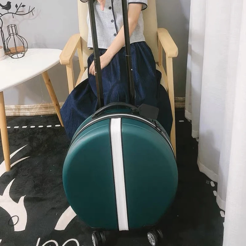 Travel Luggage New women rolling luggage set trolley suitcase girls cute round spinner brand carry on travel suitcase vs handbag