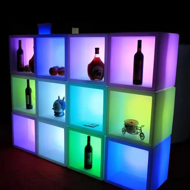 New LED Rechargeable Bar Cabinet Red Wine Rack Waterproof Champagne Cocktail Wine Box Whisky Show Case Nightclub Disco Supply