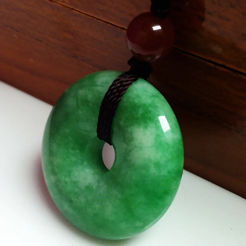 Natural Black Ink Jade Hand Carved Safety Buckle Pendant Fashion Jewelry Men's and Women's Black Necklace Gift Accessories