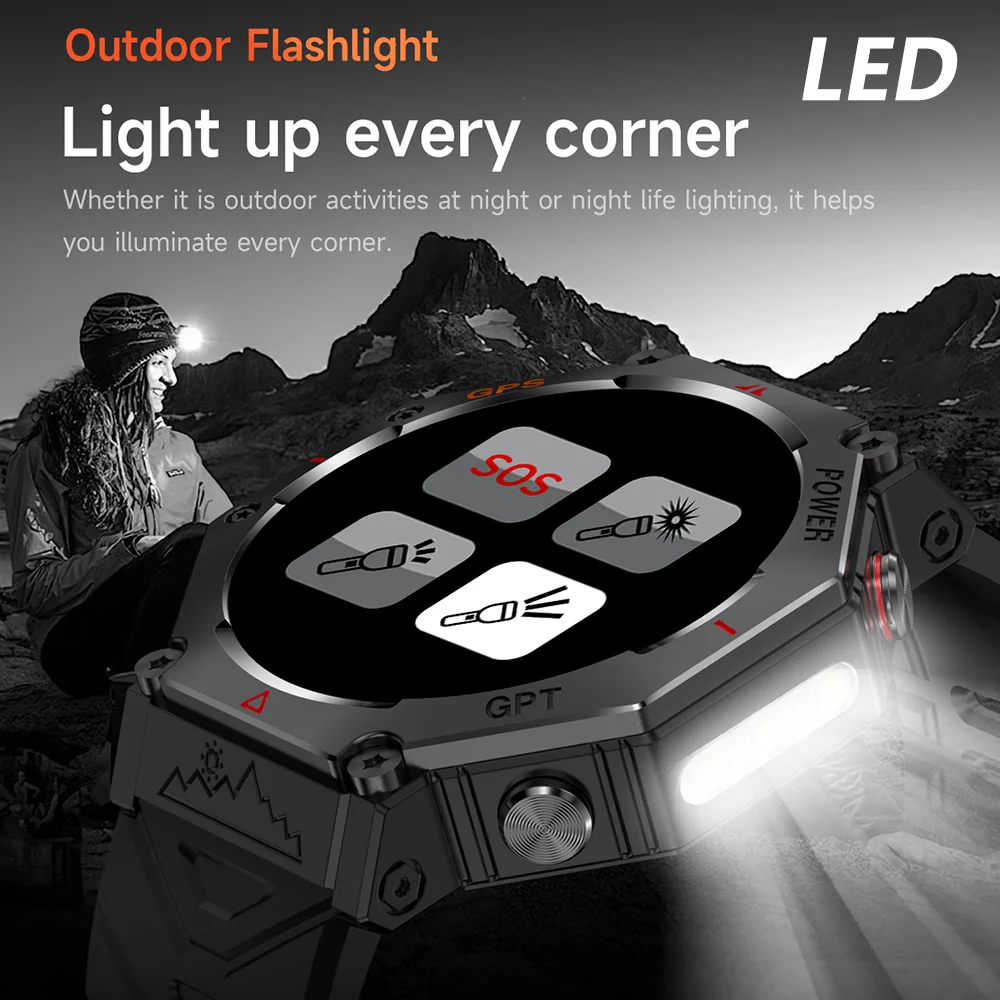 New ChatGPT AI assistant Smart Watch 5ATM Waterproof GPS  Built-in Dual-band GNSS Compass Military Sport Smartwatch Men Woman 4