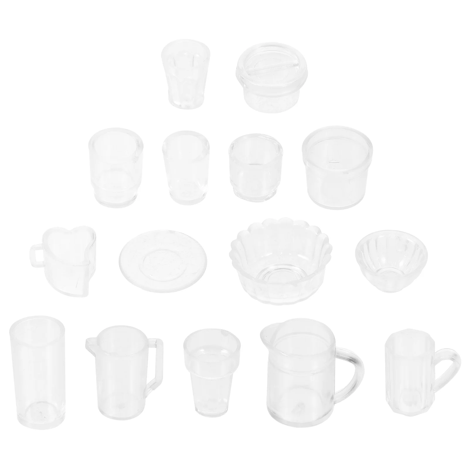 

15 Pcs Mini Kitchen Utensils Mugs Tiny Plastic Cups Miniature Scene Adorns House Kids Gift Decor Furniture Child Tableware