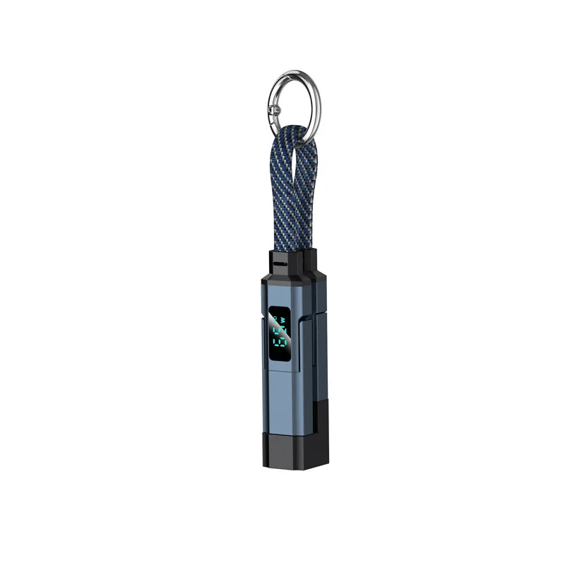 65W 키체인 디지털 디스플레이 4-in-1 PD 고속 충전 케이블, 애플 및 화웨이 타입-C 5A 휴대폰 데이터 케이블에 적합