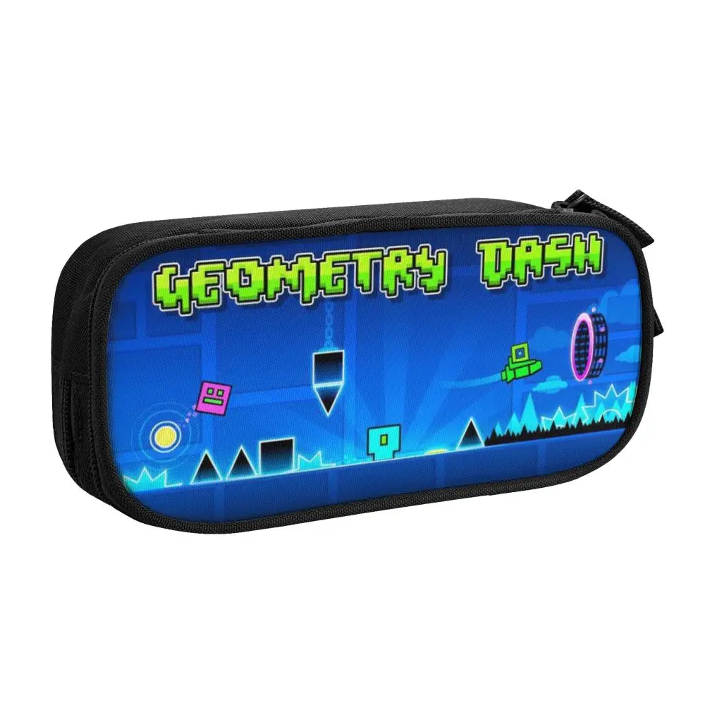 Geometry Dash Federmäppchen, doppellagig, großes Fassungsvermögen, für Schule, Federmäppchen, perfekte Geschenke – Detail 1