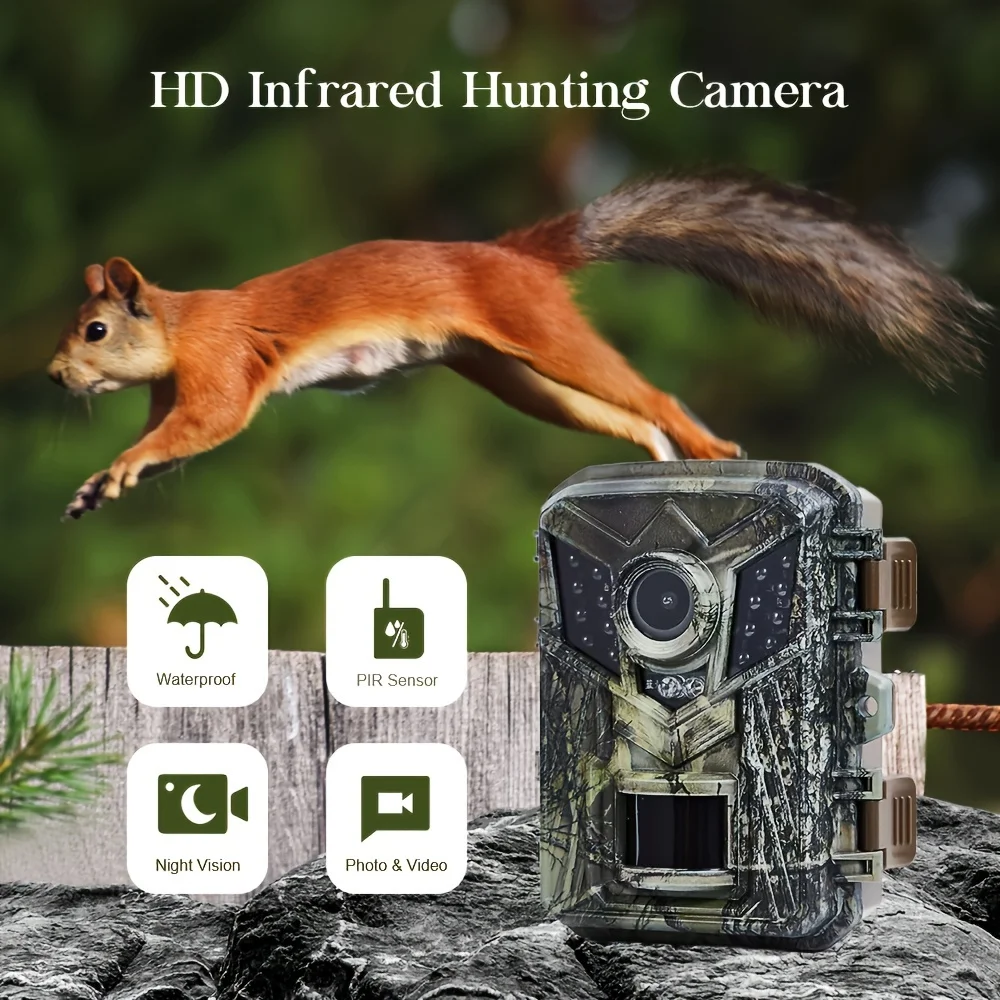 Mini Trail Camera, HD Game Hunting Camera Motion Activated with IR Night Vision Waterproof Video Cam for Wildlife Scouting Hunti 1