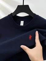 T-shirt pour homme à manches courtes et col rond 100% coton pur. Top respirant exquis de marque de luxe, best-seller de l'été, en tissu poney. 1