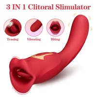 Zunge Lecken Beißen Vibrator für Frauen Oral Klitoris Nippel Anal Stimulator Vagina Massage Weibliche Masturbator Erwachsene Sex Spielzeug 2
