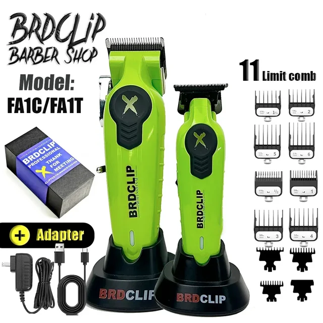 NEW 7500RPM Barber shop BRDCLIP FA1C FA1T Professional Hair Clipper Electric Trimmer Hair Finish Machine DLC Blade with Base 1