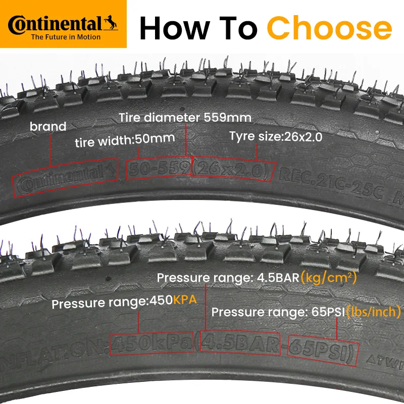 Pneu Continental Cross King 26x2.2 Tubeless Ready Pour VTT - Occasion