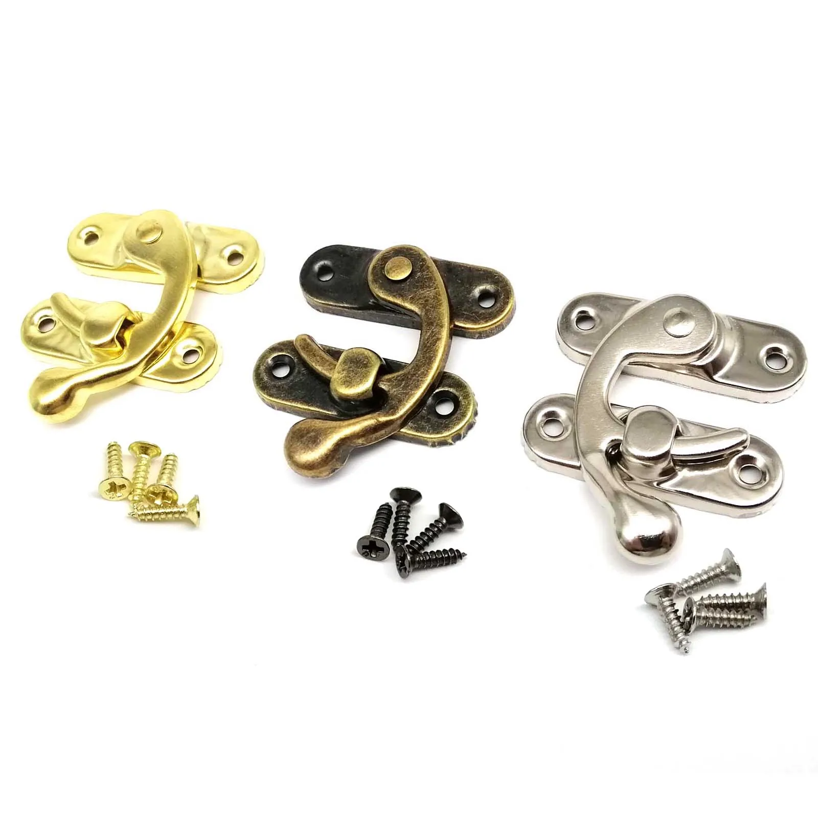 Box Toggle Latch Hasp Hook Lock Closure 12pcs for Wooden Jewelry Chest Gift Wine Case Leather Bag Handbag Suitcase with Screw for toggle latches