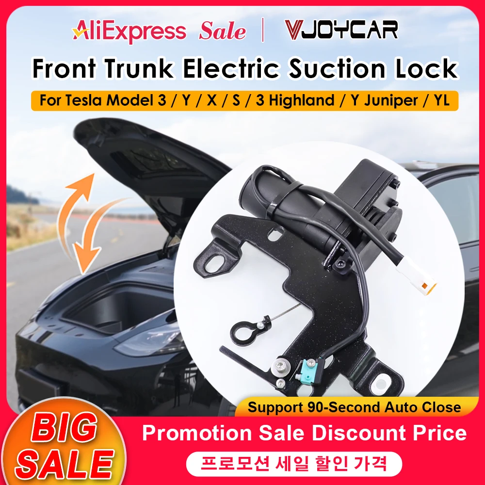 Front Trunk Electric Suction Lock for Tesla Frunk Soft Closing Model Y / Y Juniper / YL / X / S/ 3 Highland Frunk Auto Closer