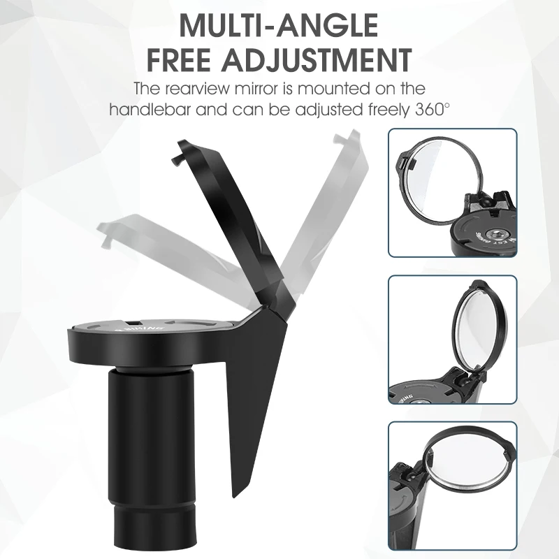 WEST BIKING Bike Rearview Mirror Universal Adjustable Convex Mirrors Rotate Handlebar End Mirror MTB Road Bike Accessories