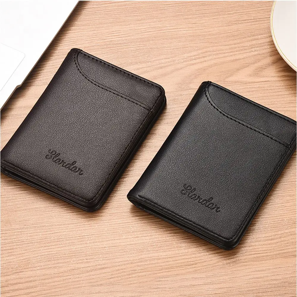 

Portable Card Bag Money Pocket Purse Simple Fashion Design Money Clip Wallet PU Clutch Bag Men Wallets Korean Style Wallets