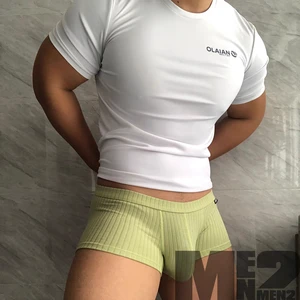 Cotton short boxer briefs for men Low waist U raised pouch briefs