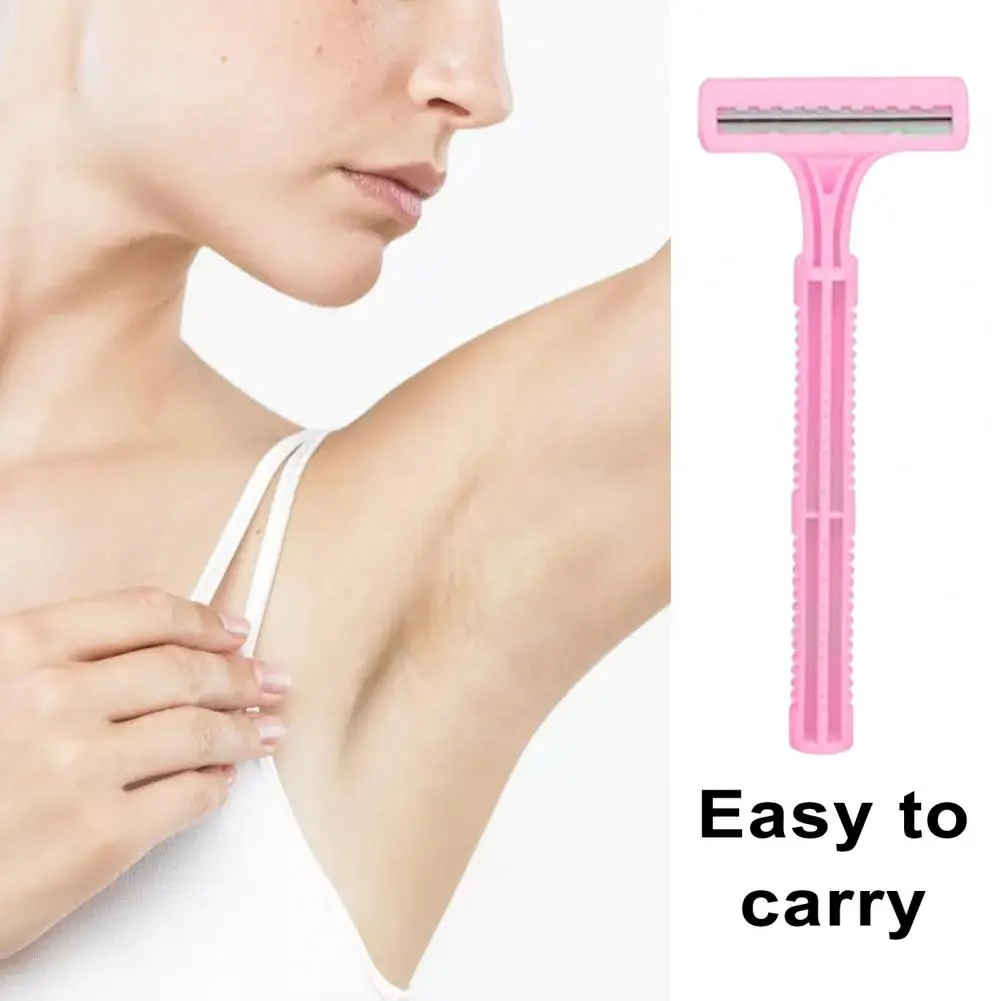 

1 Set Painless Armpit Hair Razor Shaver Ergonomic Handle Comfortable Grip With 2 Blades Shaving Razor Beauty Tools
