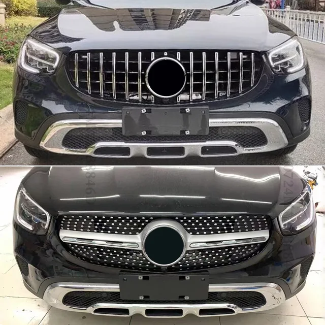 Calandre Avant Chromée Pour Mercedes GLC X253 / C253 (2015-2019) - Noir Et Chrome