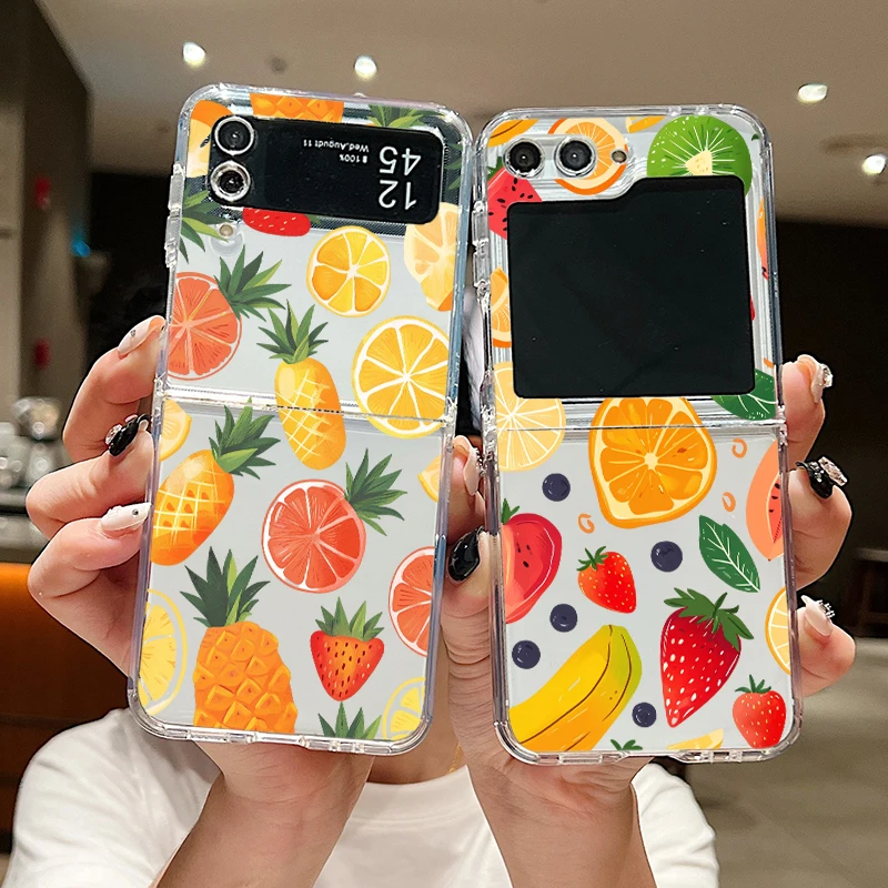 Cherry Watermelon Fruit Design Hard Clear Folding Case Cover
