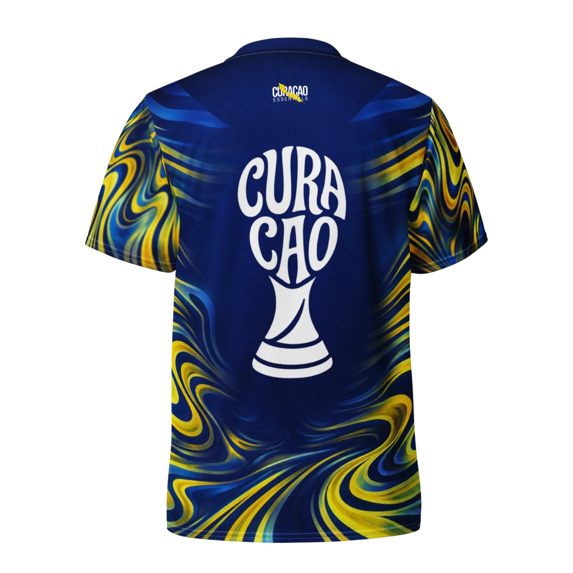 Blue Wave Vortex Shirt - Blue Wave Shirt Unisex - Curaçao Voetbalfans 2