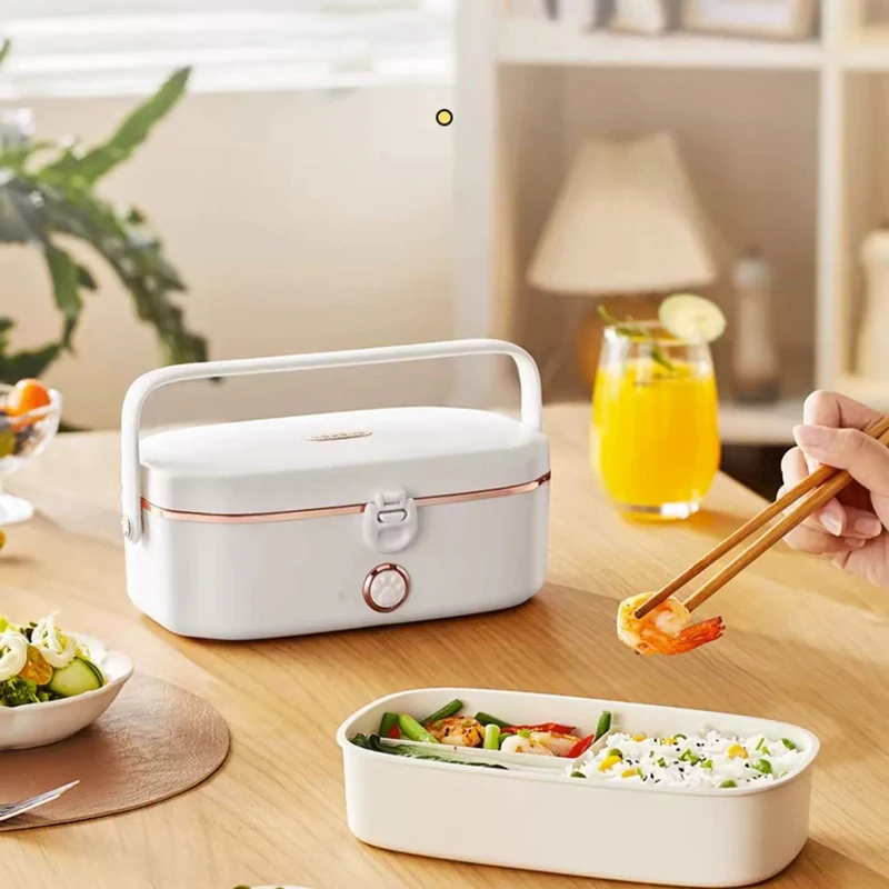 

1000ml Electric Lunch Box Water Free Heating Bento Box Portable Rice Cooker Thermostatic Heating Food Warmer For Office 220V