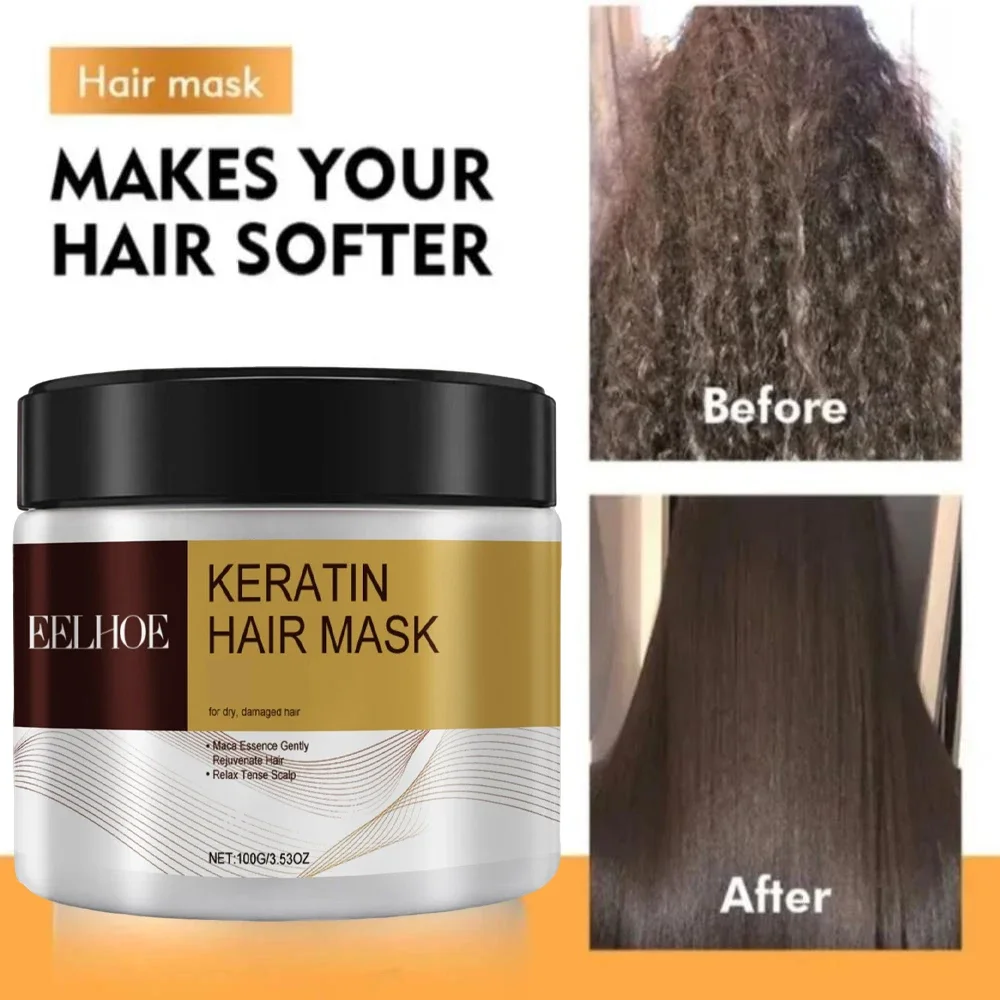 Hair Mask Collagen hair mask Repair Damage Frizzy Straighten Soft Smooth Moisturize Hair Treatment Hair Restore Cream Care