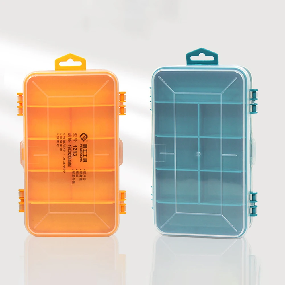 Double-Side Hardware Organizer Box Transparent Plastic Tool Organizer Multifunctional Screws Storage Box Compartment for Jewelry