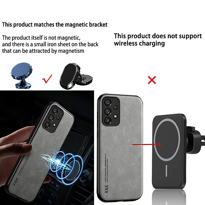 Leather Magnetic Case with Camera Lens Protection
