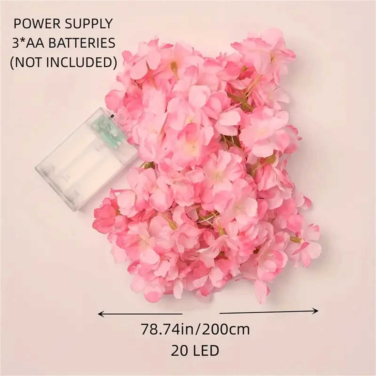 LED String Lights Decorative Lights String Lights LED Fairy Lights Sakura Garland String Lights 78.74 inches/20 LEDs Suitable for Weddings and Outdoor Environments