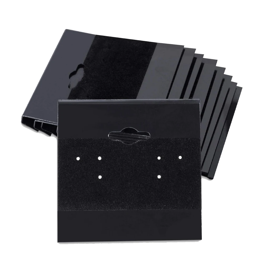 10/30 Stück schwarzer Samt-Kunststoff-Ohrring-Kartenhalter zum Aufhängen für Ohrstecker, Schmuckzubehör, Display, Verpackung für kleine Unternehmen – Detail 4