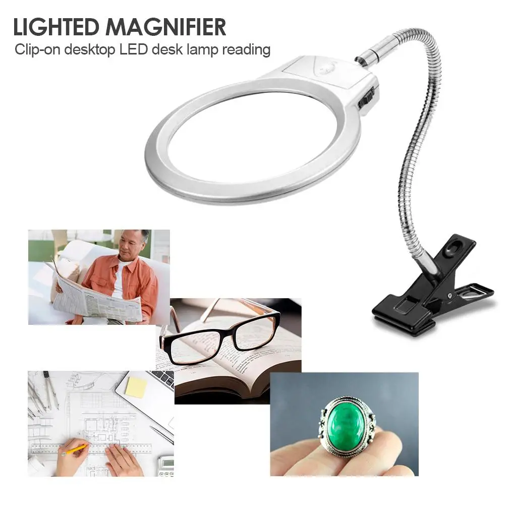 3X 4.5X 25X Welding Magnifying Glass with LED Light Magnifier Lens Auxiliary Clip Loupe Desktop Magnifier  Soldering Repair Tool outside micrometer