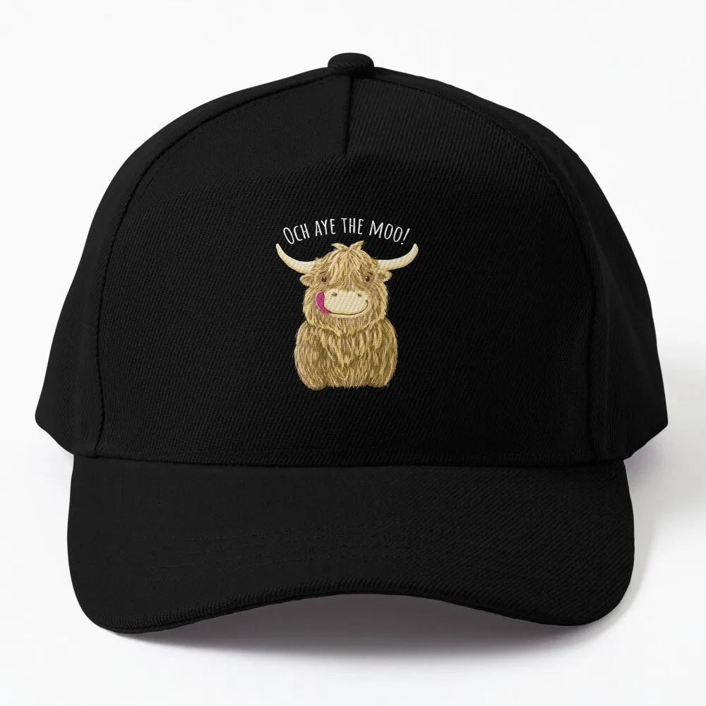 

Cute Cartoon Scottish Highland Cow Och Aye The Moo! Baseball Cap Icon Dropshipping Thermal Visor Luxury Woman Hat Men's